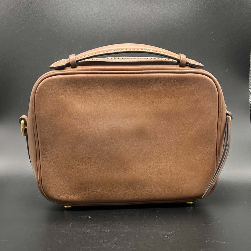 Tory Burch Leather Monogram Crossbody Camera Bag Two Way Tan - Picture 5 of 16